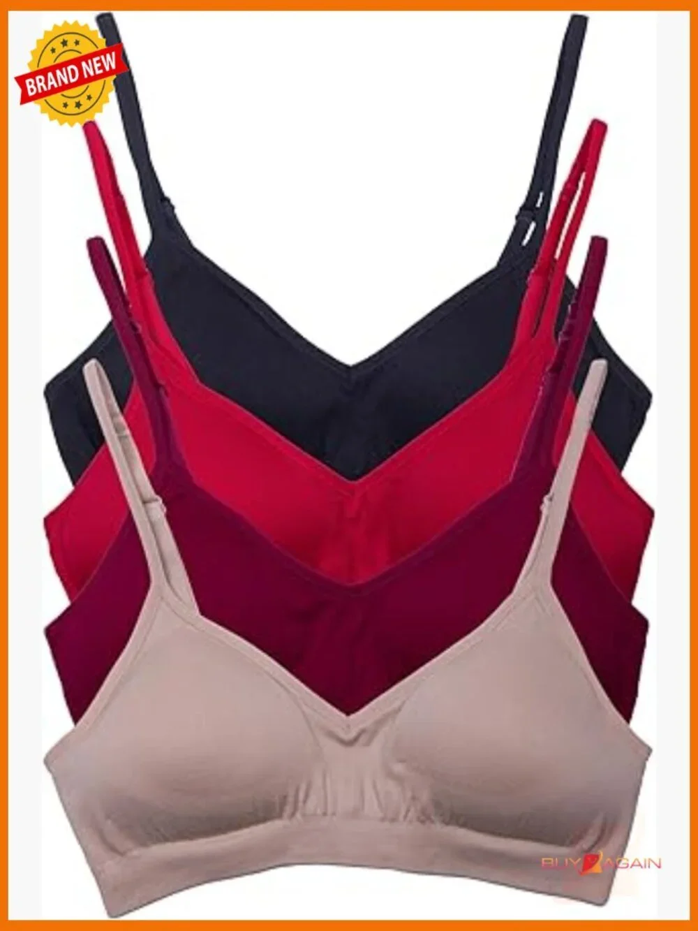 4 Pack Demi Padded Bralette Wireless Comfortable Bra